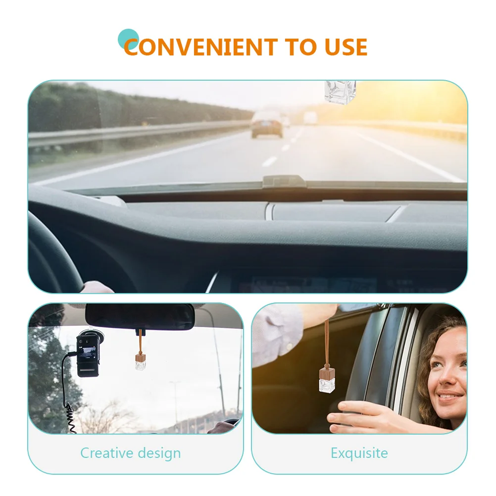 

12 Pcs Glass Car Perfume Bottle Scent Air Freshener Refillable Essential Oil Bottles