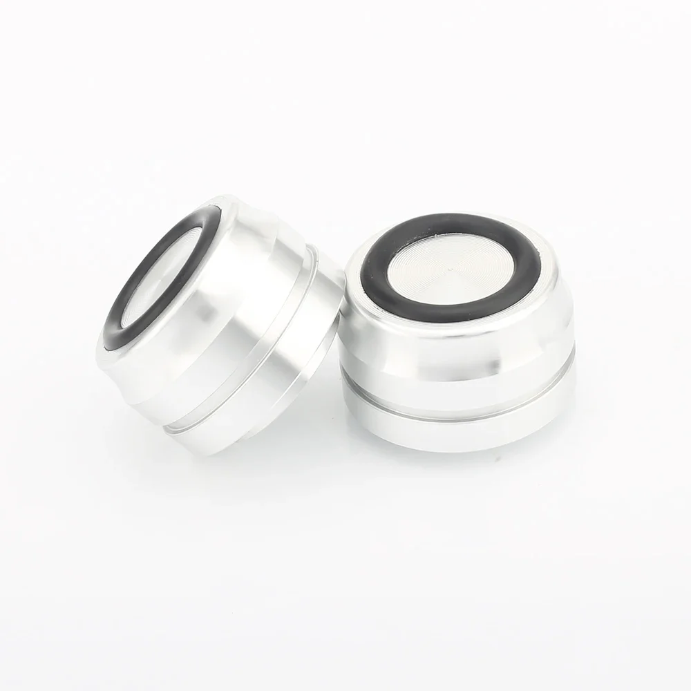 4xAudiocrast FT001 الفضة الصلبة الألومنيوم قدم وسادة قاعدة 23*33 مللي متر مشغل أقراص مضغوطة مكبر للصوت المتكلم