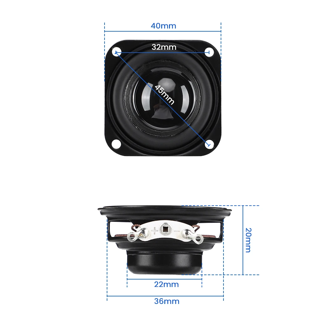 AIYIMA 오디오 1.5 인치 풀 레인지 4 옴 5W 스피커 40MM 사운드 네오디뮴 스피커 DIY 블루투스 앰프 스피커 홈 시어터 2Pcs