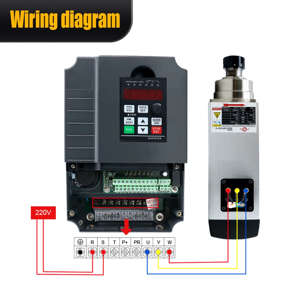 HLTNC Spindelmotor Cnc 6KW ER32 18000 rpm 220 V/380 V luchtgekoelde Spindel Match met 7.5kw VFD voor CNC Router