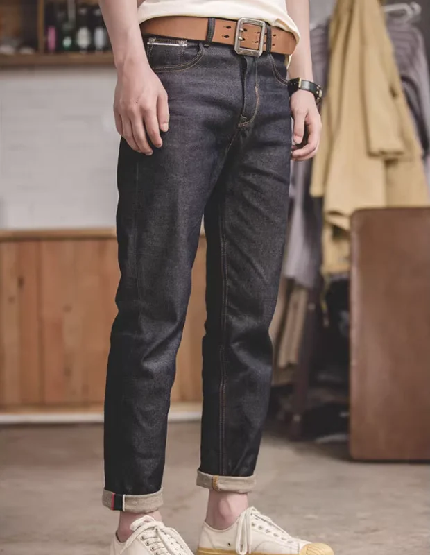 

Workwear Men's Retro Straight Leg Jeans Dark Pants