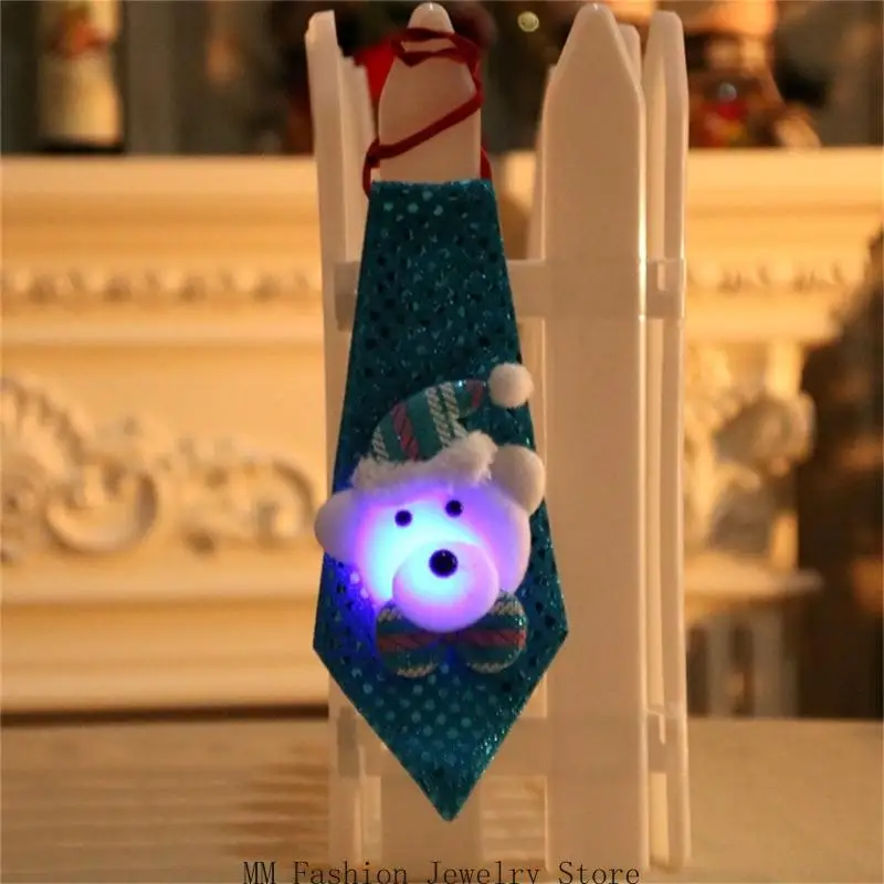 ربطة عنق D0UB بترتر عيد الميلاد موضوع ربطة عنق من القماش غير المنسوج لحفلات لامعة لجميع الأعمار