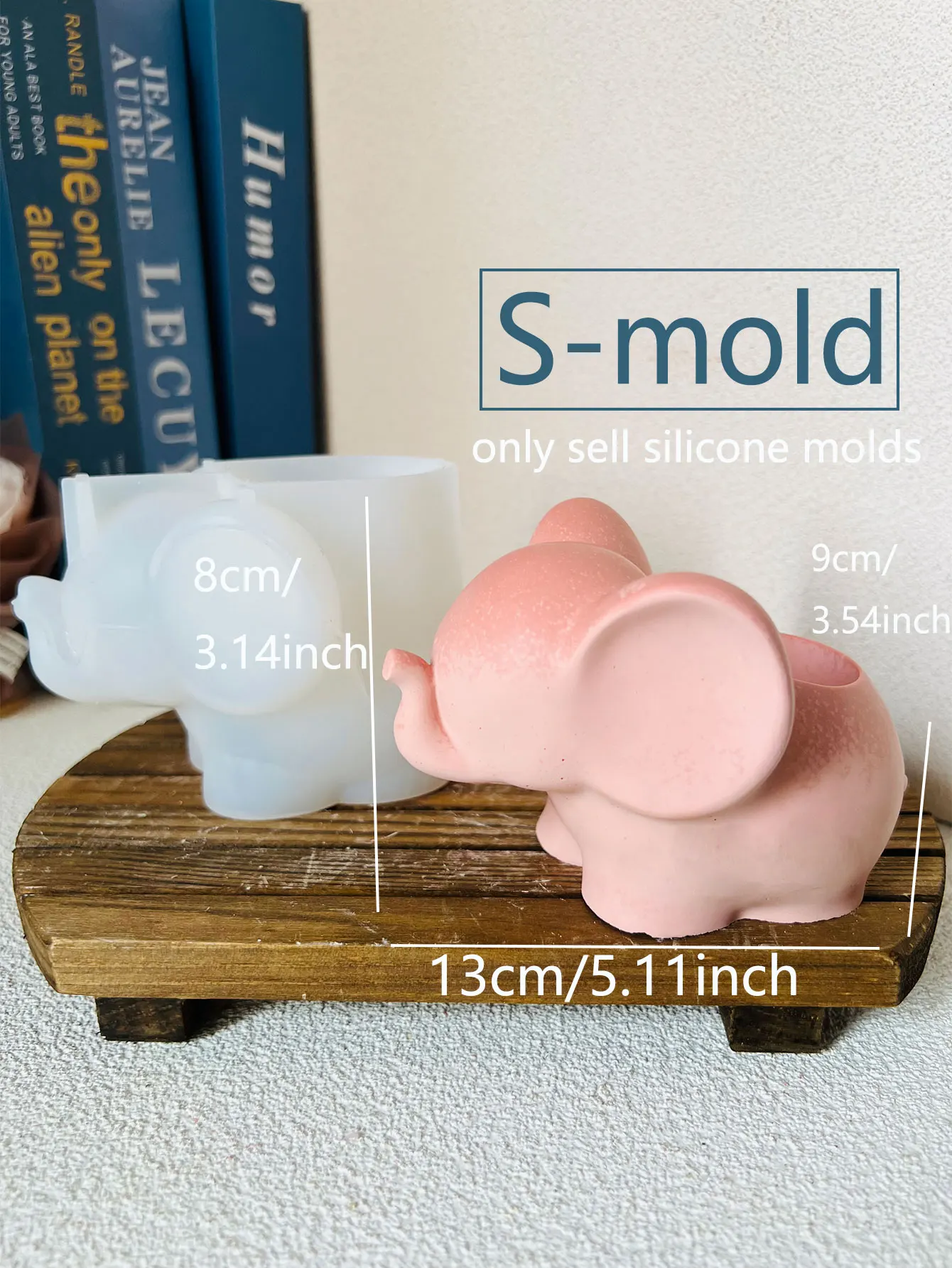 Cute Elephant Vase Plaster Mold Succulent Flowerpot Silicone Mold Concrete Aroma Stick Vessel Matches Pen Holder Planters Mold