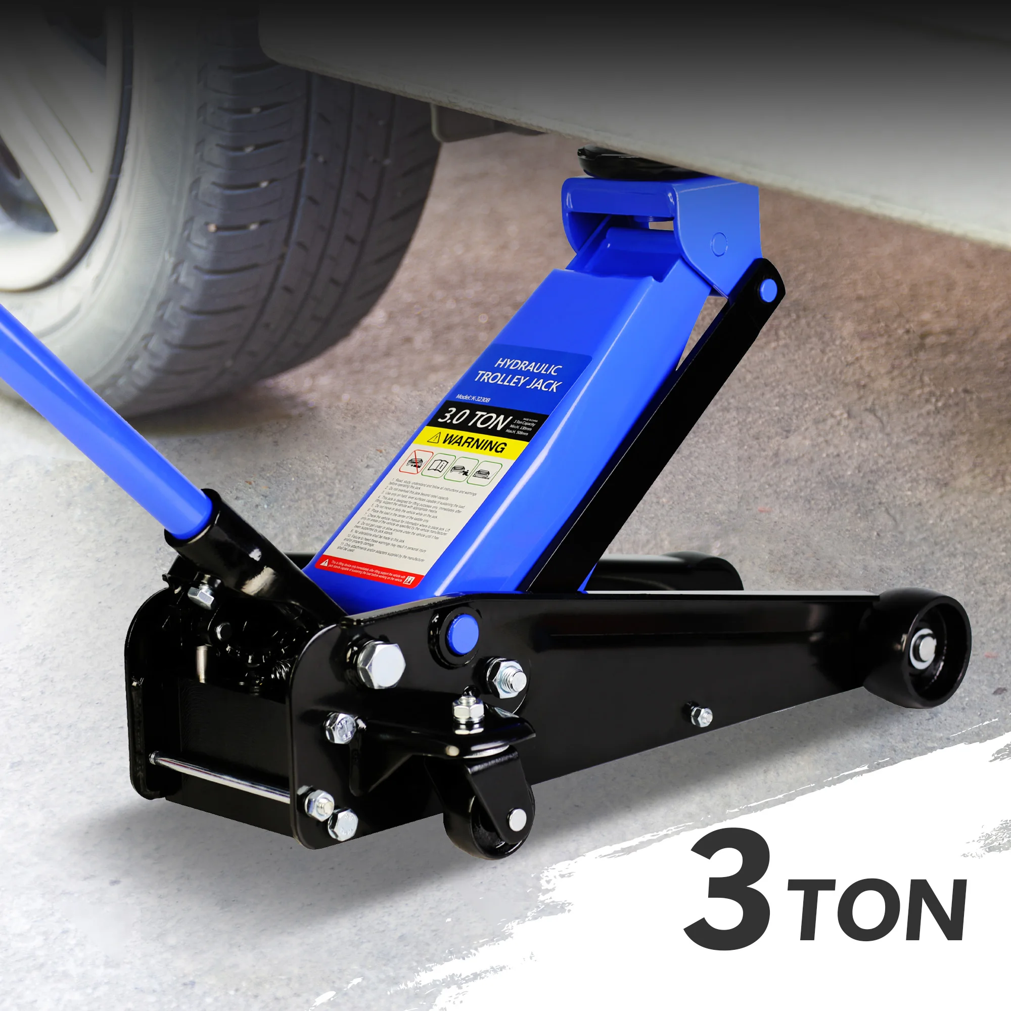 Hydraulic trolley Low Profile and Steel Racing 3Ton (6,000 lb) Capacity, Floor Jack with Piston Quick Lift Single Pump, Blue Lif