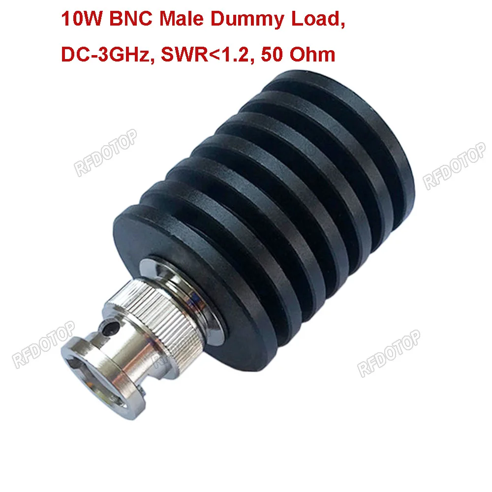 10W 3GHz BNC macho RF terminación Coaxial carga ficticia SWR <1,2 50 Ohm conector enchufe latón recto Coaxial RF adaptadores
