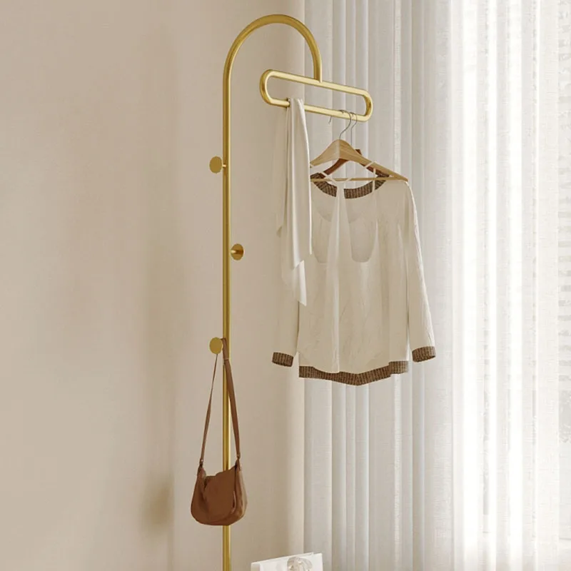 rf-Hanging Indoor Coat Racks Standing Storage Garment Dress Rail Metal Coat Racks Floor Space Saving Perchero Trendy Furniture-
