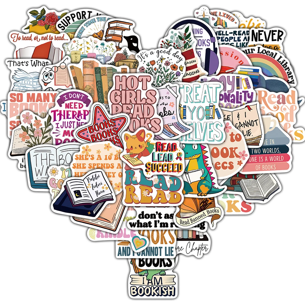 50/100PCS Vintage Lesen Aufkleber Notebook Wasserdichte Laptop Gepäck Schreibwaren Dekoration Cartoon Aufkleber Graffiti Aufkleber