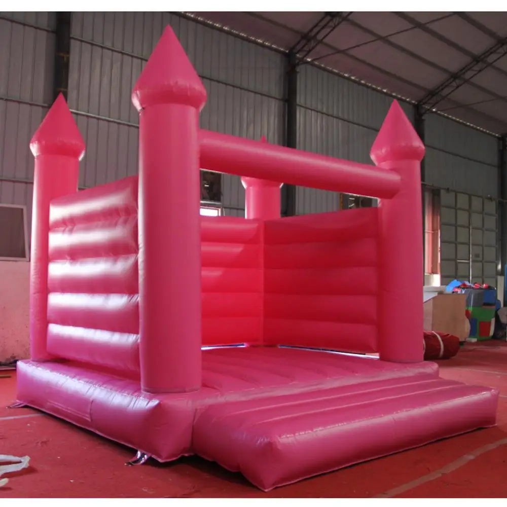 สีชมพูร้อนพองปราสาท Bouncy Circus ธีมสีขาวกระโดด Bounce House Bouncer เด็ก Disco Club สําหรับงานแต่งงานวันเกิด Party