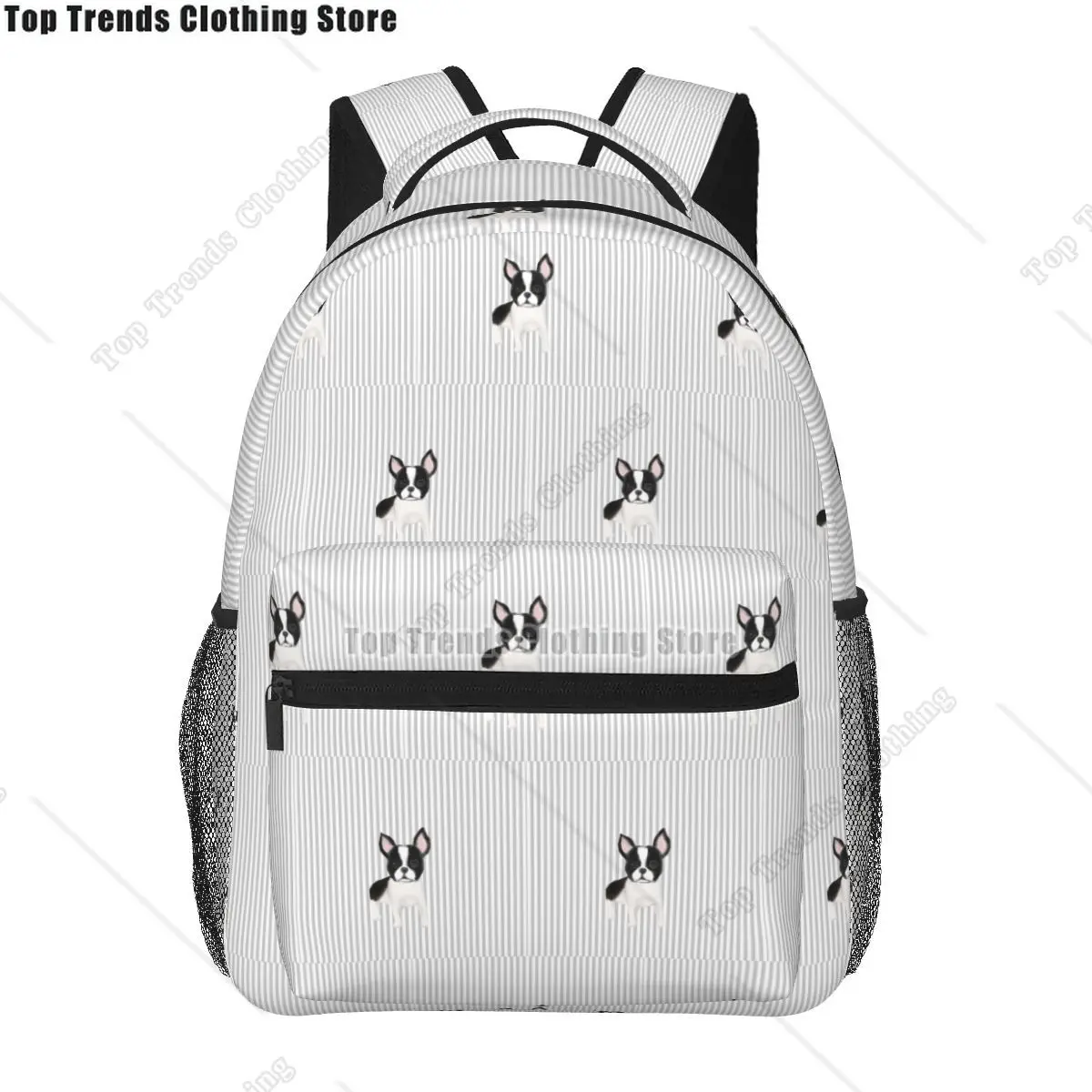 

Boston Terrier Backpacks Boys Girls Bookbag Children School Bags Cartoon Laptop Rucksack Shoulder Bag Large Capacity