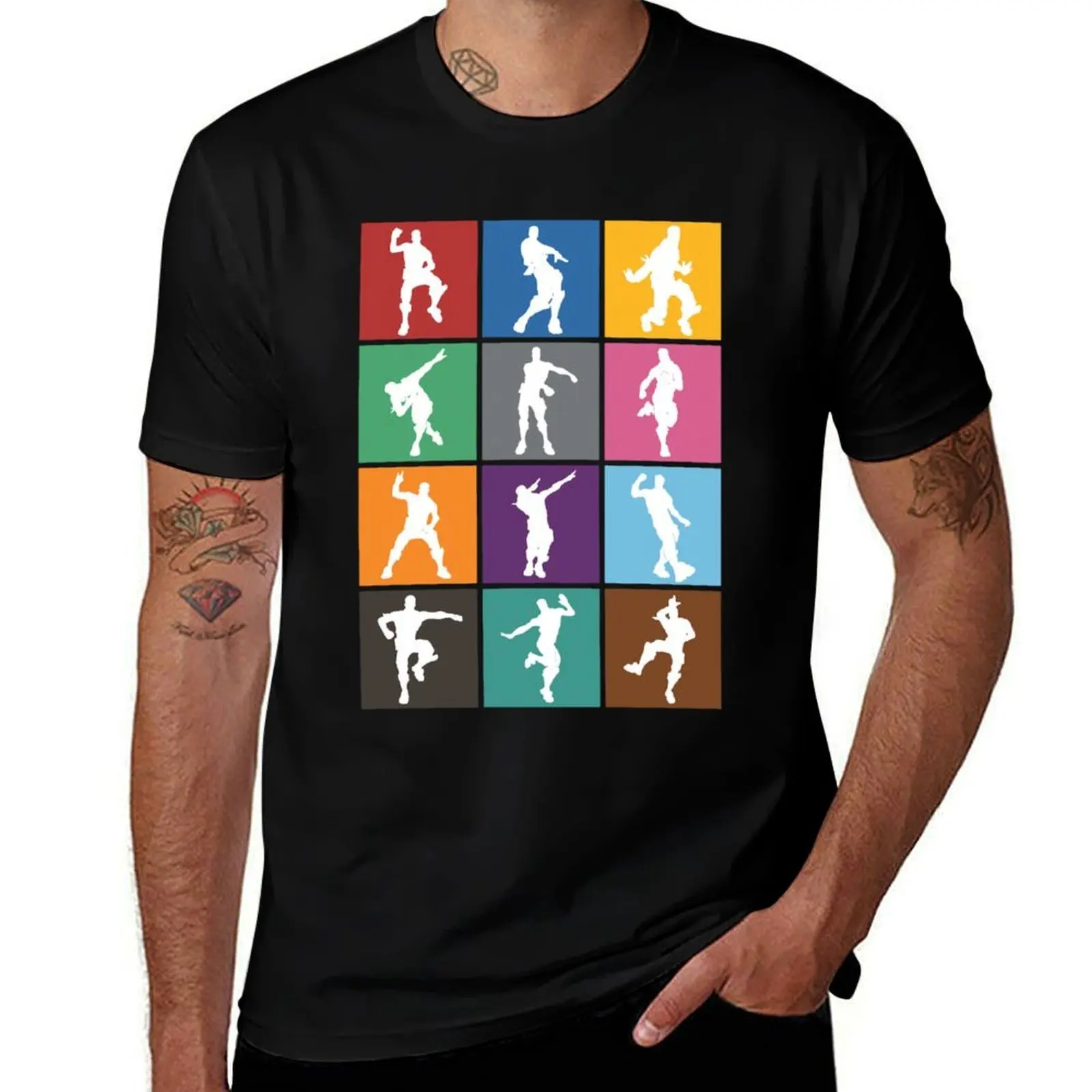 Battle Royale Victory Dance Rainbow lattice Funny Classic T-Shirt Sporty Breathable Short Sleeve T-Shirt