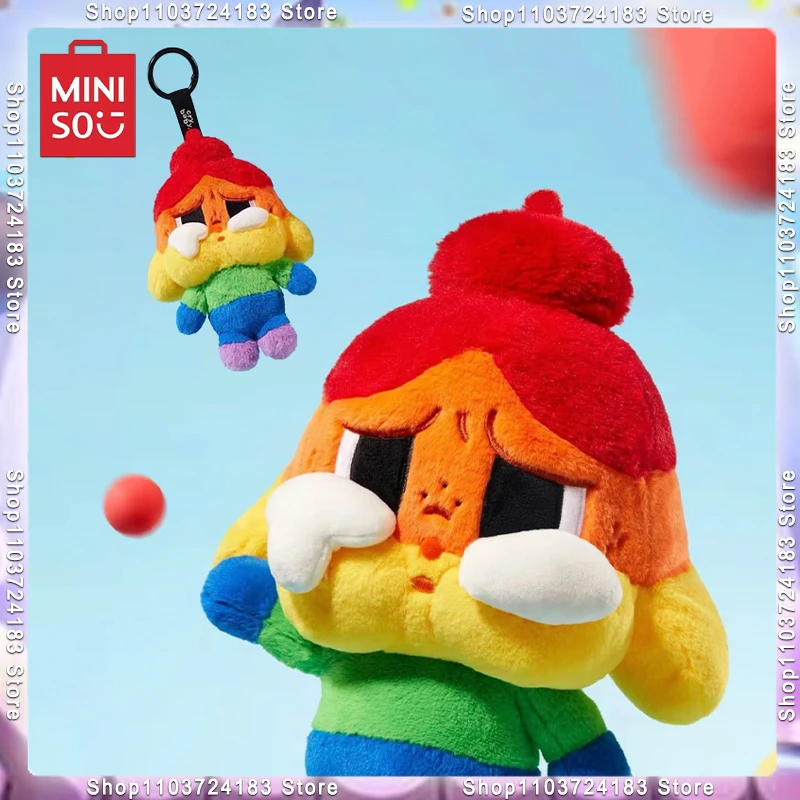 MINISO Crybaby Kawaii Cheer Up Rainbow Crying Baby Plush Doll Pendant School Bag Backpack Bag Decoration Pendant Friend Gift