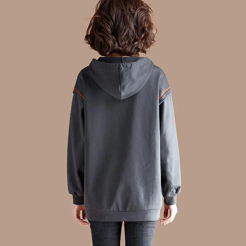 Hooded Tops Hoodies Female Clothes Pullovers Baggy Loose Sweatshirts for Women Korean Streetwear Y2k High Quality on Promotion E