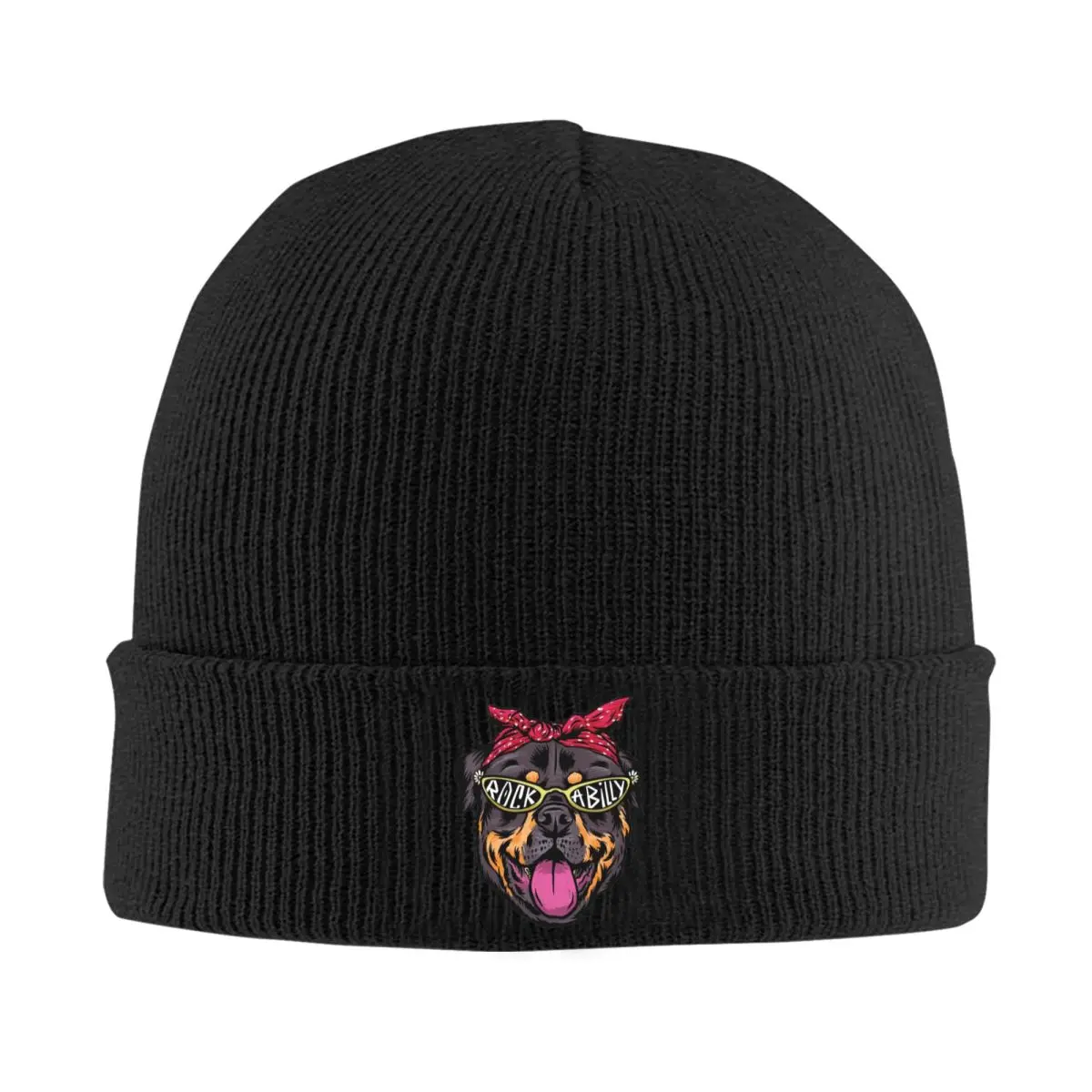 Rottweiler Dog Warm Knitted Cap Fashion Bonnet Hat Autumn Winter Outdoor Beanies Hats for Men Women Adult