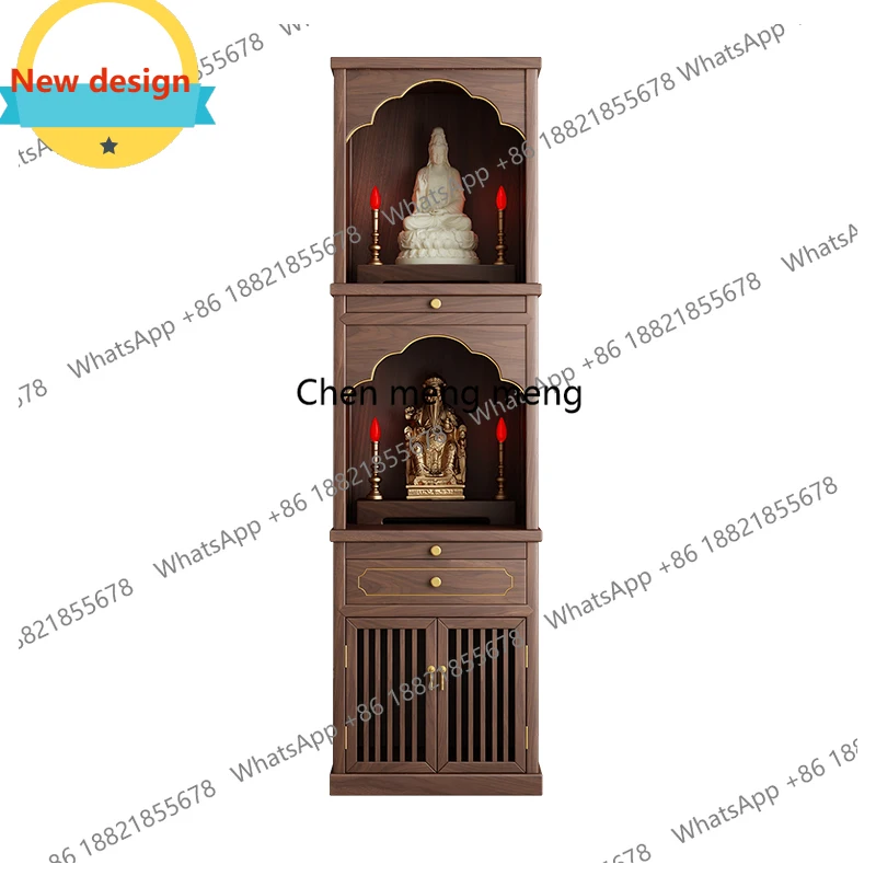 

C139 Solid Wood Three-layer Living Room Cabinets Ancestor Tribute Living Room Cabinets Buddha Niche Standing Furniture Taquilla