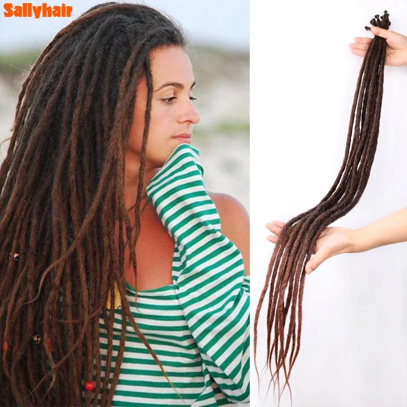 

Sallyhair Handmade Synthetic Dread Lock Extensions Crochet Braiding Hair 10Strands/Pack 36inch Reggae Hair Style Crochet Braids