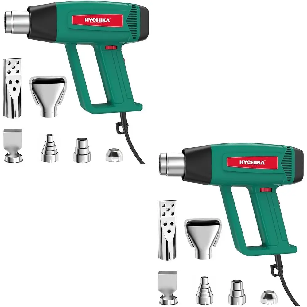 

2 комплекта термофенов мощностью 1800 Вт, 6 насадок, регулируемая температура 140°C ℉ -1112 ℉ Набор из 2-х электроинструментов: термофен и паяльник для термоусадочной пленки