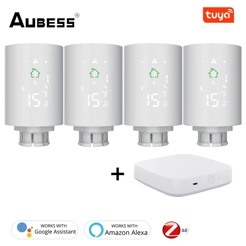 

Tuya ZigBee Smart Home Radiator Actuator Programmable Thermostatic Radiator Valve Temperature Controller Voice Control via Alexa