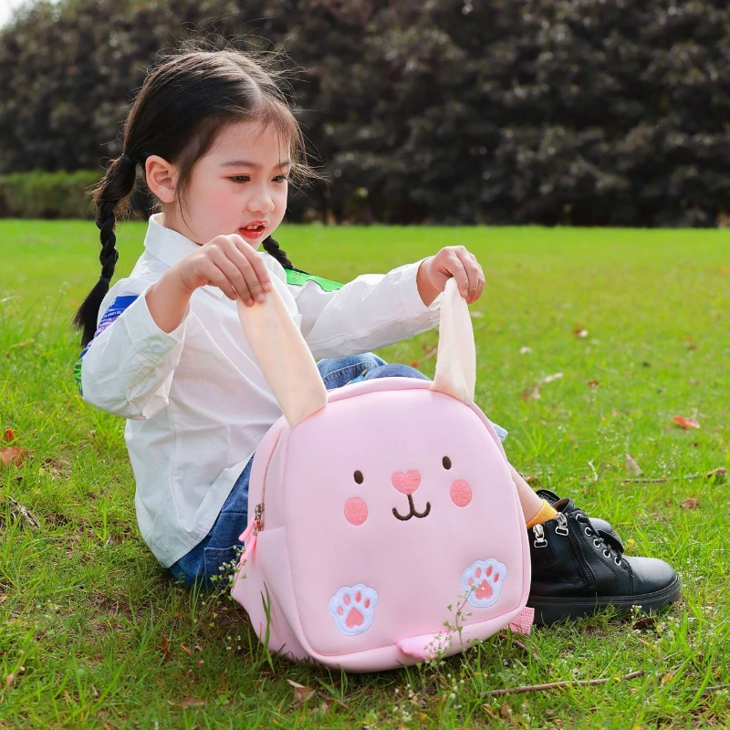 Kindergarten backpack 2023 boys and girls' new diving fabric lightweight anti splashing cartoon bunny children's student bags