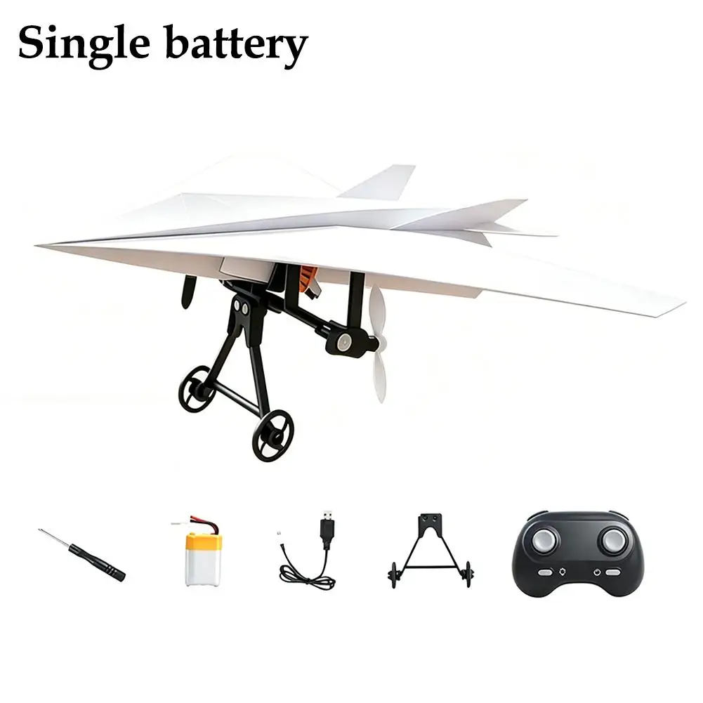 RC Elektrisches Papierflugzeug DIY-Set 2,4GHz Ferngesteuertes Fliegendes Papierflugzeug Bausatz Lernspielzeug