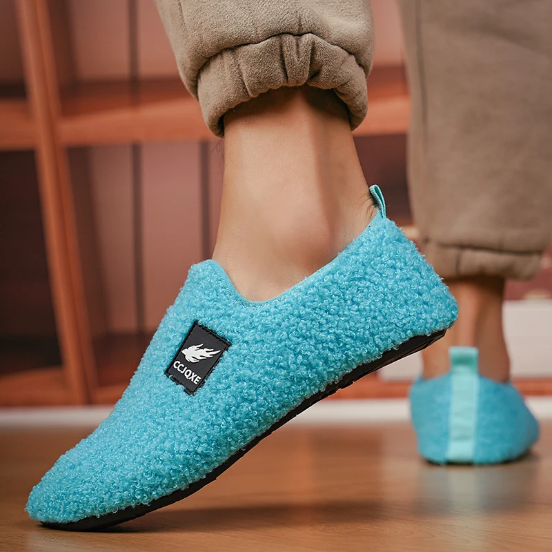 MAEDEF зимние мужские тапочки, хлопковая обувь с тонкой подошвой, теплая домашняя повседневная обувь, плюшевая зимняя парная обувь, мужские хлопковые тапочки