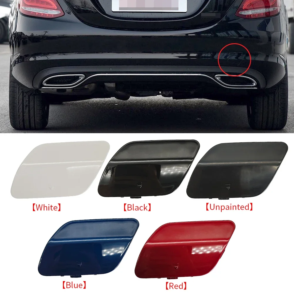 

For Mercedes W205 Car Rear Bumper Tow Hook Cover Cap Black White For Benz C Class C180 C200 C220 C250 C300 2058850224 2015-2021
