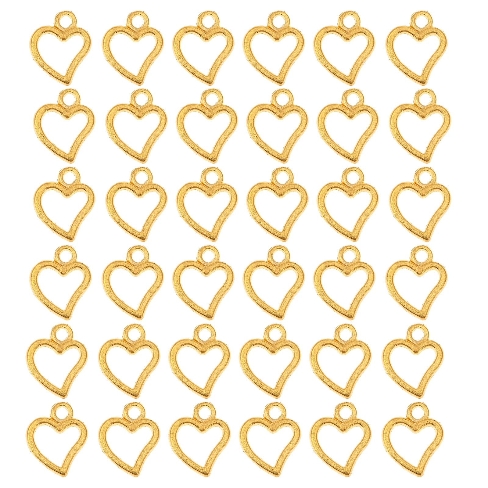

100pcs Alloy Jewelry Accessories Hollow Heart Shaped Charms Pendant DIY Supplies for Bracelet Earrings Making