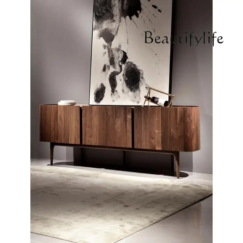 Designer Model Light Luxury Sideboard Cabinet Nordic Retro Solid Wood Tea Cabinet Modern Minimalist Living Room Locker