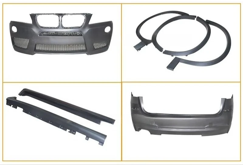 MH Style Fiberglass Body Kit for X3 F25 2008-2013 Year Front Bumper Wheel Eyebrows Side Skirts Cars Wide Body Kits