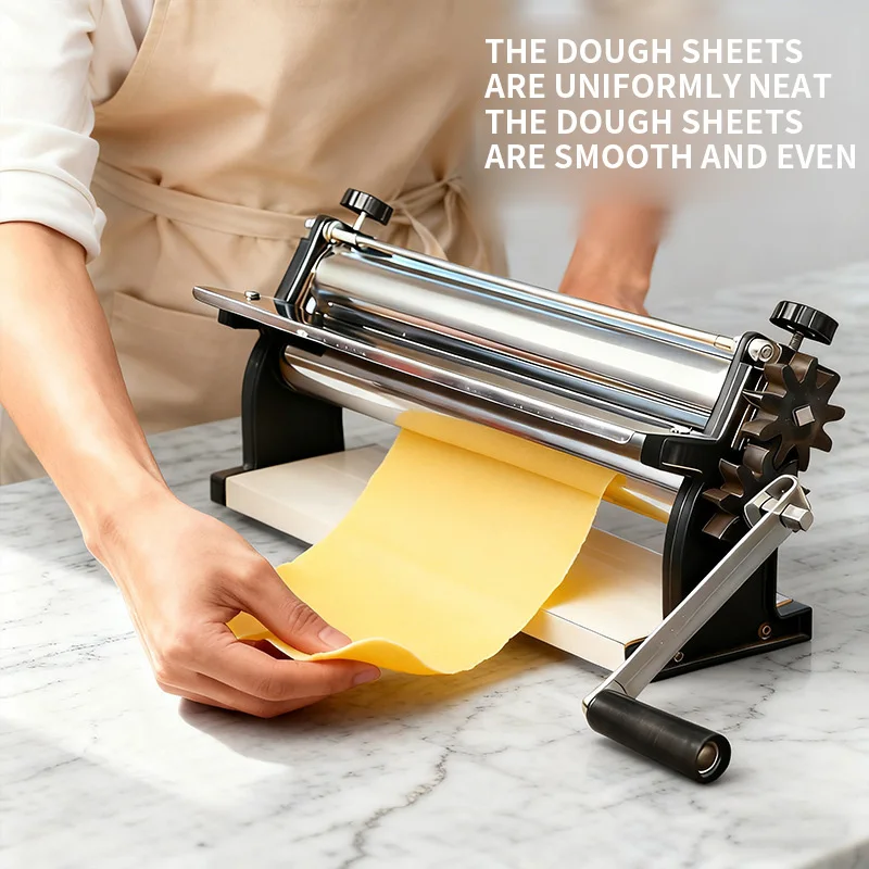 Manual Pasta Roller Pizza Dough Roller Stainless Steel Pasta Roller Hand-Crank Pasta Machine Snack Shop Specialty