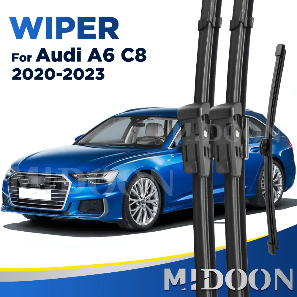 MIDOON Wiper Front & Rear Wiper Blades For Audi A6 C8 2020-2023 2021 2022 Windscreen Brushes 24