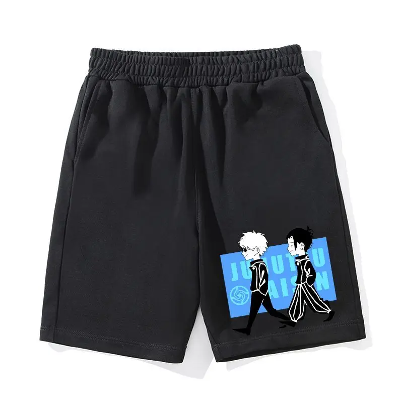

Модные летние мужские и женские шорты из чистого хлопка с анимацией, свободные свободные шорты из чистого хлопка с анимационным принтом, большой размер