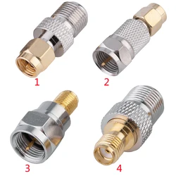 SMA To F TV Female Male Straight Connector RPSMA To F Quick Plug Adapter Coax Connector Brass Gold Plated