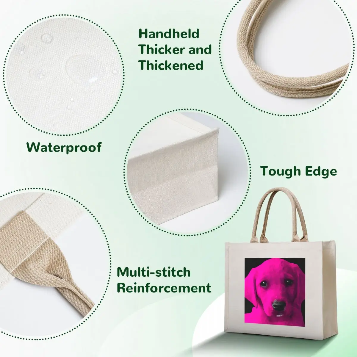 Pink Puppy Tote Bag Women bags the tote bag reusable shopping bag