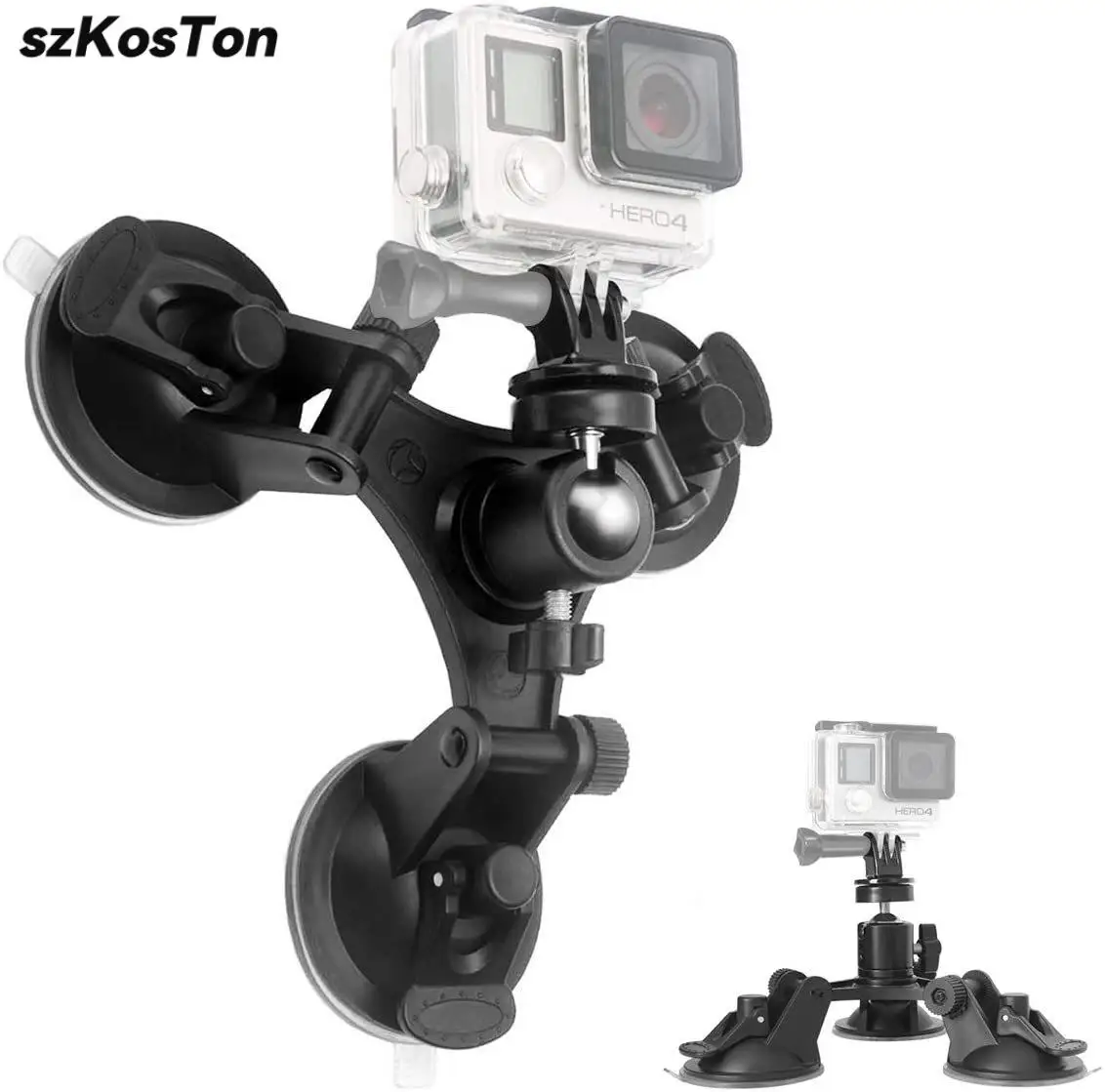 

Action Camera Double Suction Cup Bracket Super Suction For GoPro Hero 12 11 10 9 SJCAM AKASO DJI Insta360 X3 GoPro Accessories