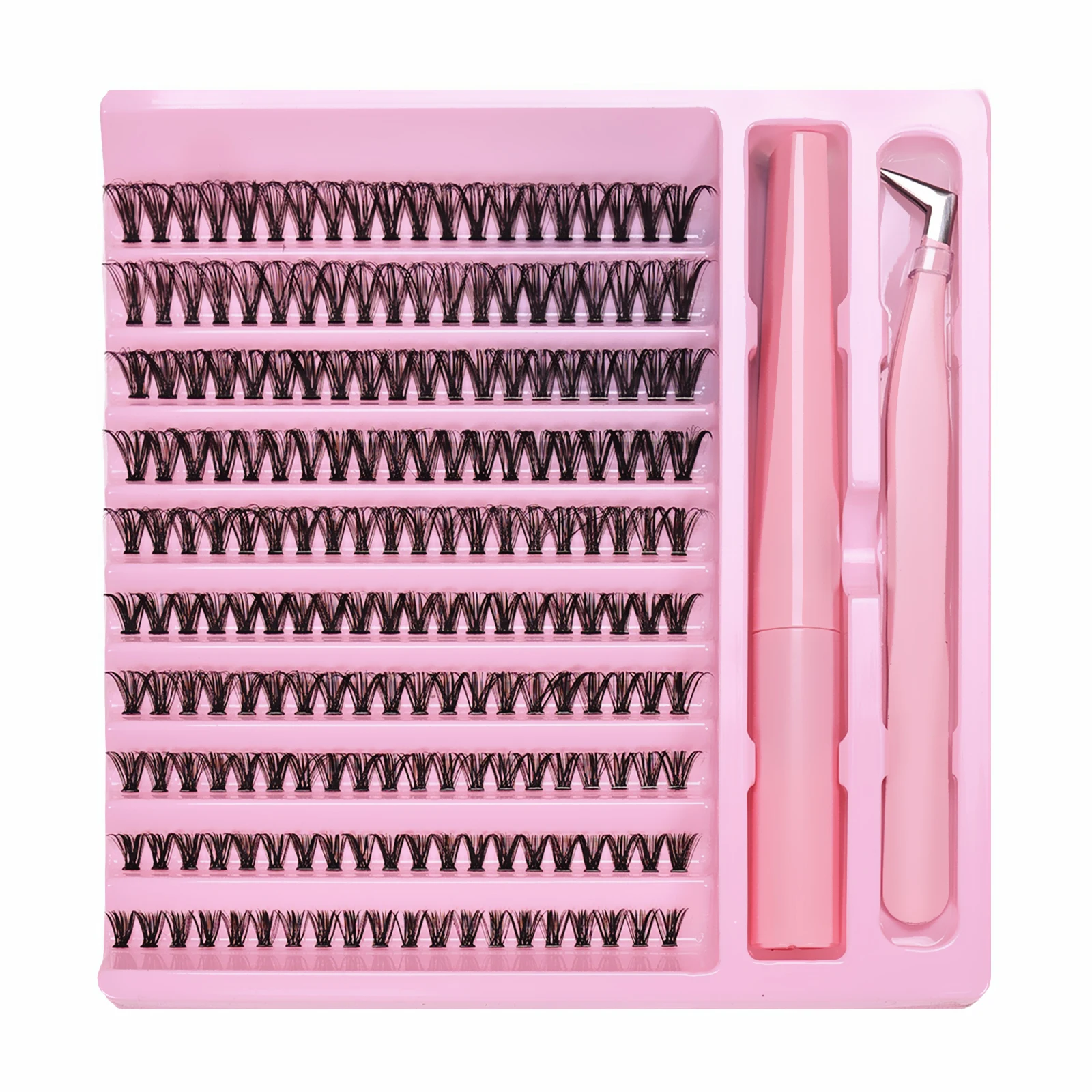 DIY Wimpernverlängerungs-Set 200 Stück Wimpernbüschel mit Kleber Wimpern-Kit Cluster-Wimpern D-Curl Falsche Wimpernbüschel mit Pinzette – Detail 6