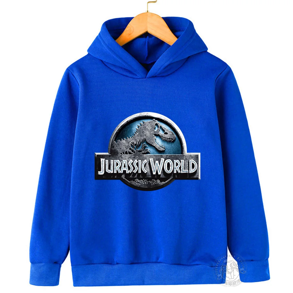 JURASSIC PARK Hoodie Kids Cartoon Dinosaur Sweatshirts Tops Casual Boys Girls Pullovers Long Sleeve Children Autumn Sportwear