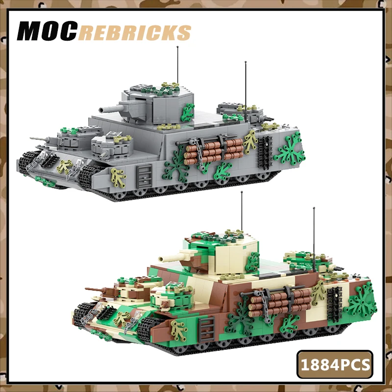 MOC Creative Building Block Super Heavy Anti Terrorist Armed Forces Tank Assembling WW2 Military Series Brick Education Toy Gift