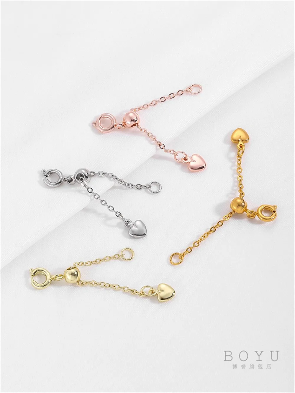 14K18K Bag Metal Extension Chain Love Pendant DIY Handmade Bracelet Necklace Button Head Extended Small Chain Accessories