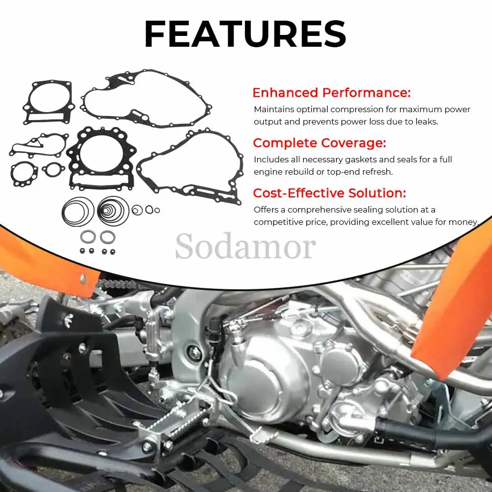 ATV Accessories New Complete Engine Gaskets Kit For Yamaha Raptor 700 YFM700 YFM700R YFM700RSP YFM700RSE 2006-2014