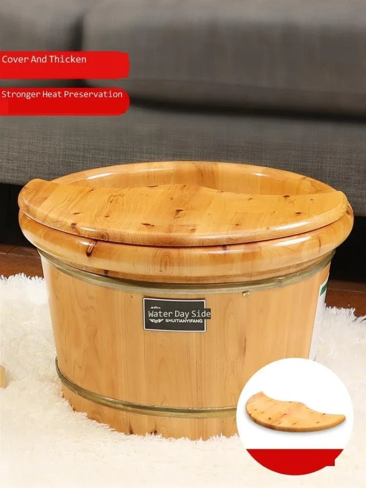 CM Premium Cedar Foot Soak Tub Durable Solid Wood Foot Massage Barrel Thickened for Heat Preservation Home Spa Hot Tub