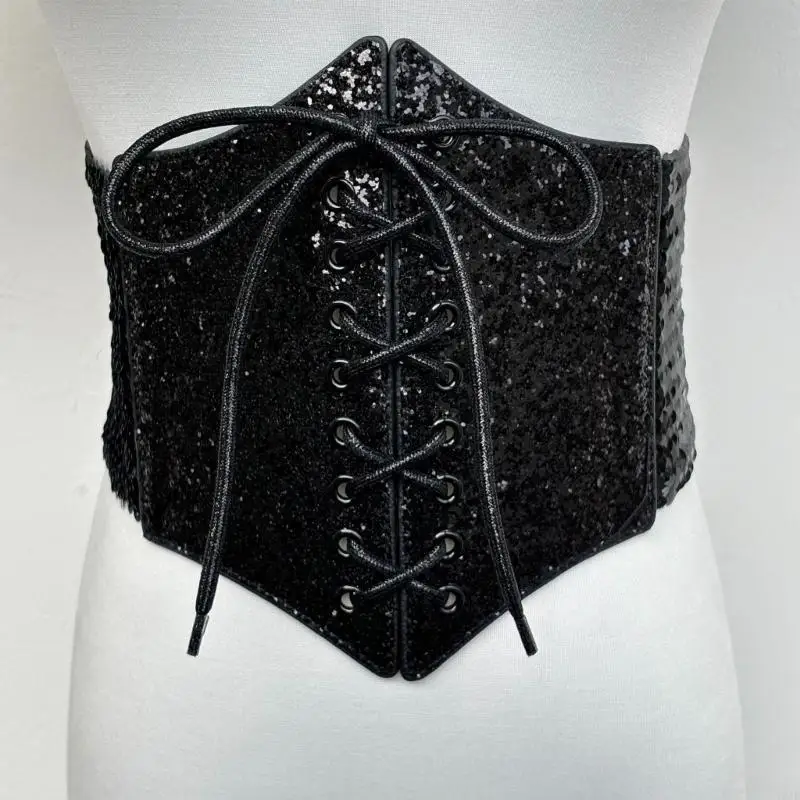 Y5JD GLITTER CORSEST حزام الخصر السفلي سلسلة الجرونج سلسلة حزام حزام عصري