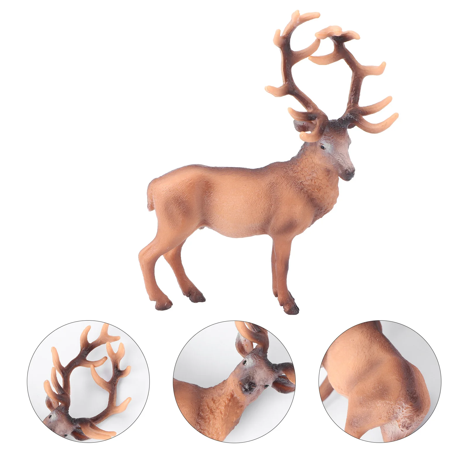 

1pc Elk Statue Solid Plastic Realistic Desktop Home Office Decor Christmas Ornament Kids Cognitive Garden Sculpture