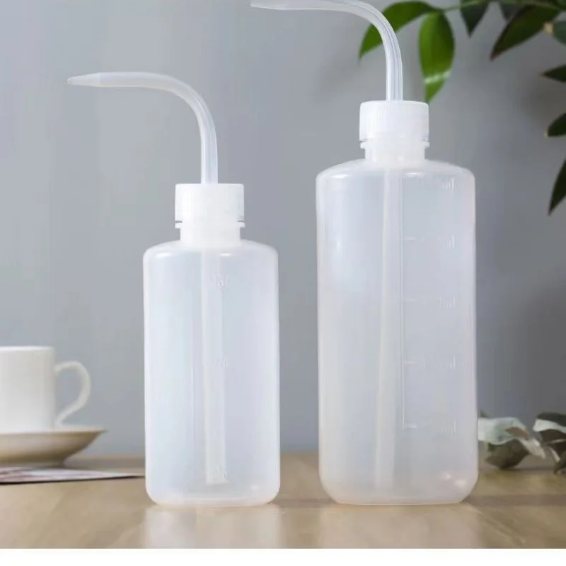 Plastic Squeeze Wash Bottle Long Curved Nozzle Watering Bottle Transparent Design For Succulent Plant Garden Irrigation
