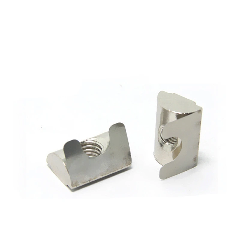50pcs M4 M5 M6 M8 Roll-in T Slot Nut with Spring Leaf Elastic Nut Block 30/40 Series Aluminum Profile