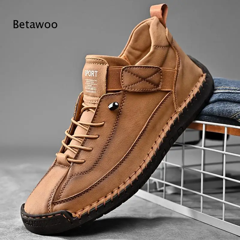 Trendy Hand-Stitched Wear-Resistant Soft-Genuine-Leather Short Boots