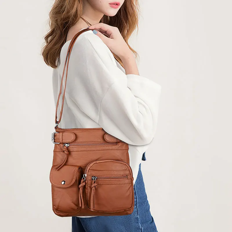 Solid Color Women's Tote Bag Adjustable One Shoulder Bag Oblique Collapse Large Capacity Crossbody Unisex Couples Bag