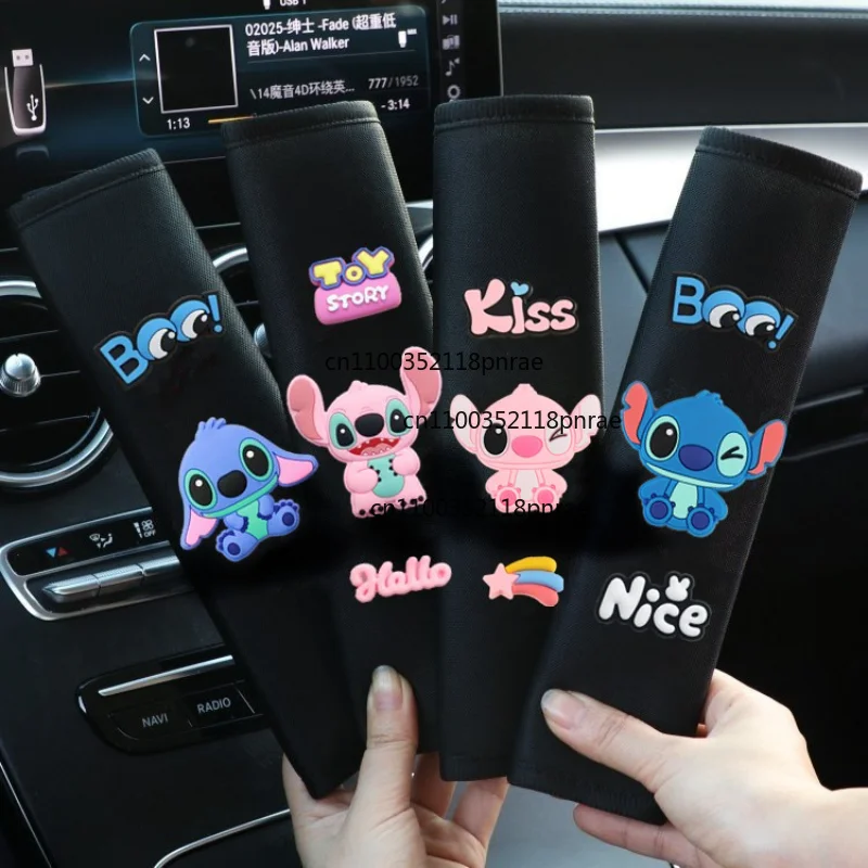 

Disney Stitch Car Seat Belt Cover Universal Car Seat Shoulder Strap Cushion Shoulder Pad Cartoon Car Interior Accessories Gifts