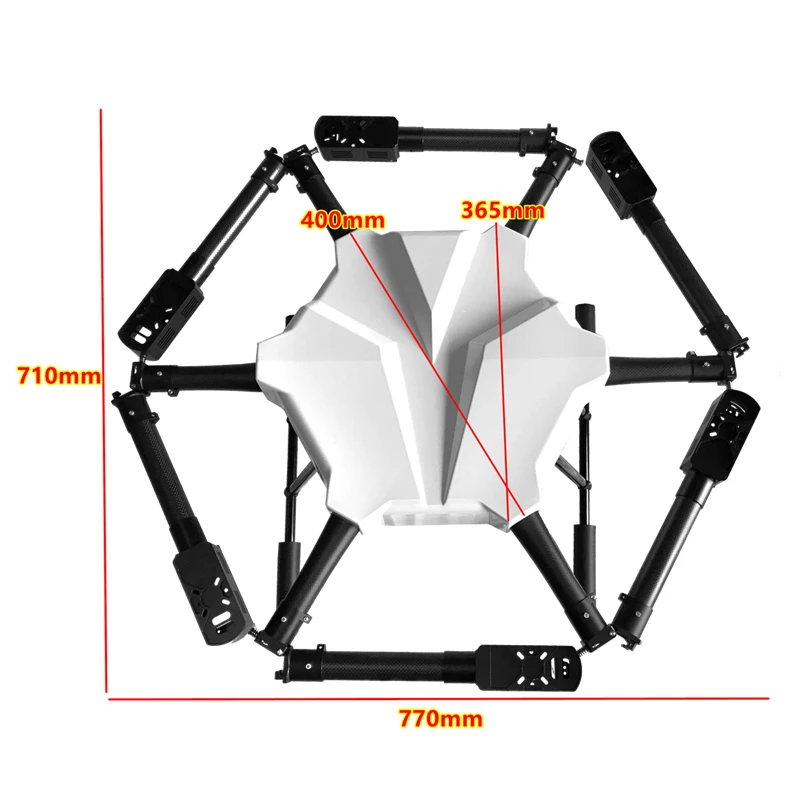 XAERO V1250 1250mm Folding Hexacopter Frame Cross Fold for Agricultural Survey Search Rescue UAV