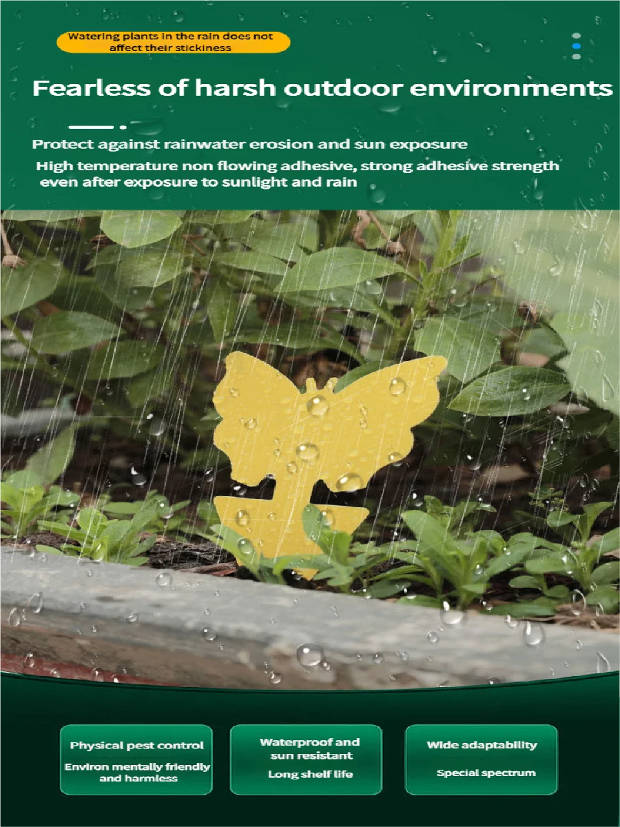 Landisun Obstfliegenfallen, Pilz-Mückenfallen für drinnen und draußen, gelbe Fruchtfliegen, klebrige Pflanzen, fliegende Käfer-Insektenfallen – Detail 2