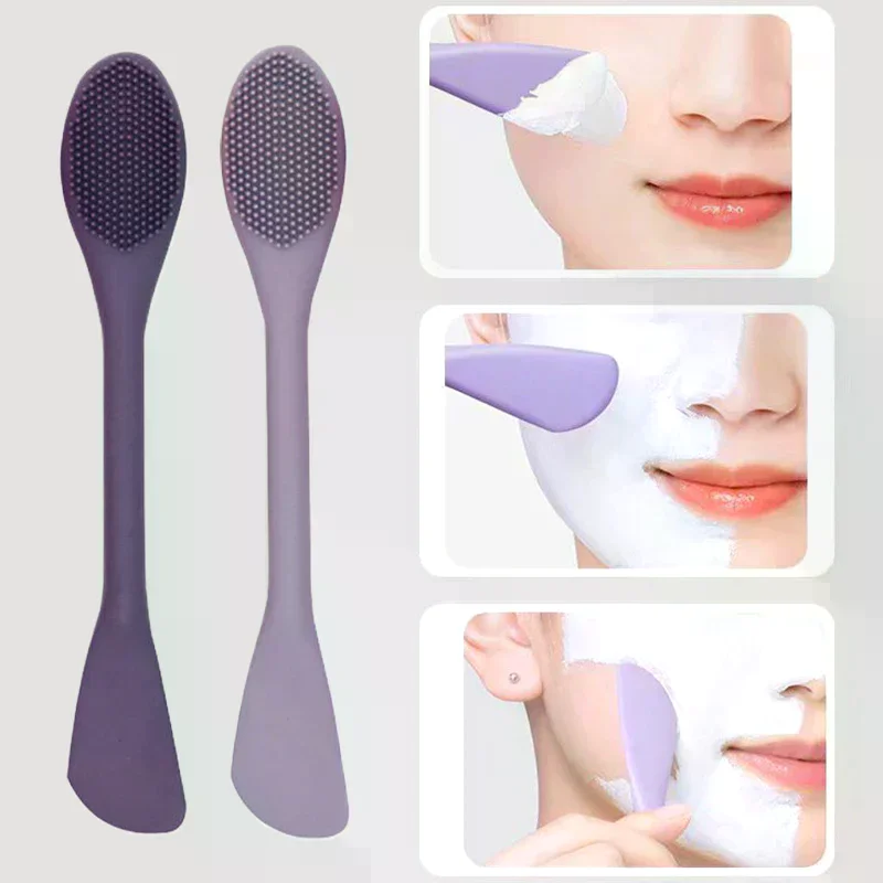 مزدوج الرأس سيليكون قناع الوجه فرشاة تدليك الوجه تنظيف فرشاة DIY الطين فيلم مكشطة أداة العناية بالوجه سبا صالون تجميل #3
